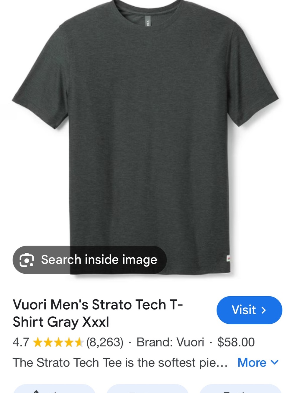 Vuori Men's Black Crewneck Short Sleeve Tee